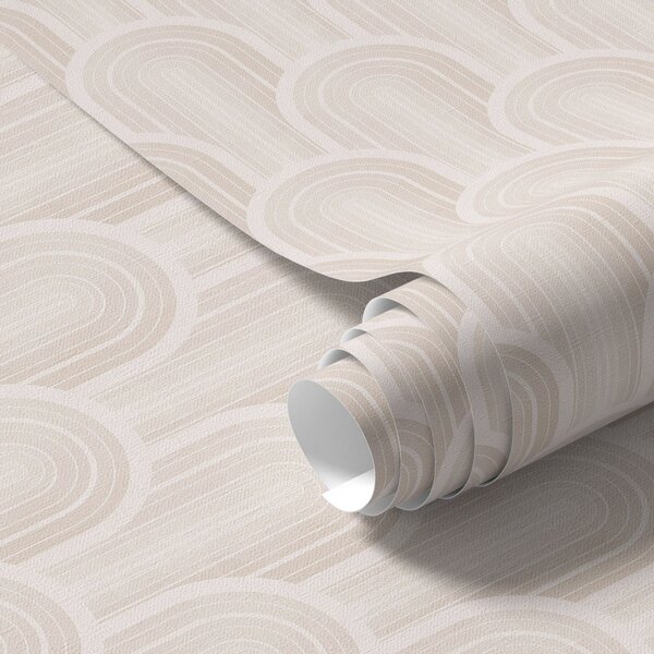 Carta da parati Moduli ad arco piccoli in calde tonalità crema-beige, Parati astratta classici, a00924 : Uwalls.it