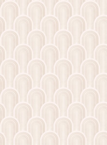 Carta da parati Moduli ad arco piccoli in calde tonalità crema-beige, Parati astratta classici, a00924 : Uwalls.it