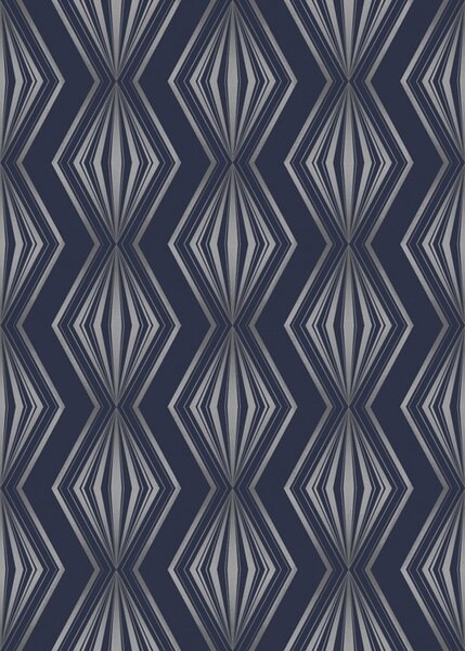 Carta da parati Diamanti geometrici a forma di raggi su sfondo blu scuro, Parati astratta classici, a00925 : Uwalls.it