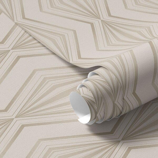 Carta da parati Ornamento leggero con diamanti in tranquille tonalità beige, Parati astratta classici, a00925v2 : Uwalls.it