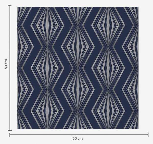 Carta da parati Diamanti geometrici a forma di raggi su sfondo blu scuro, Parati astratta classici, a00925 : Uwalls.it