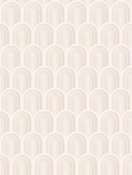 Carta da parati Fila di forme ad arco con morbide strisce beige, stile retrò, Parati astratta classici, a00923 : Uwalls.it
