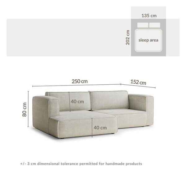 Divano angolare azzurro allungabile/con contenitore (con penisola a sinistra/con chaise lounge) con rivestimento in ciniglia Velto – Maison de Rêve