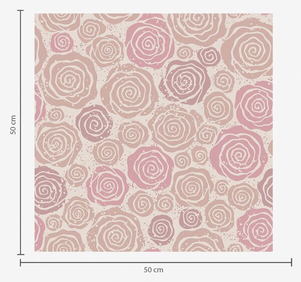 Carta da parati Rose rosa a spirale e spruzzi su sfondo chiaro, Parati fiori e piante classici, a00955 : Uwalls.it