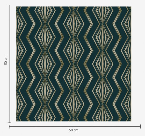 Carta da parati Motivo geometrico a rombi color verde acqua scuro, Parati astratta classici, a00973v1 : Uwalls.it