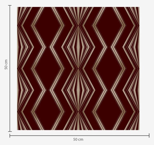 Carta da parati Sfondo bordeaux con rombi ritmici e linee a zigzag, Parati astratta classici, a00974 : Uwalls.it
