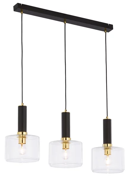 Jupiter 1848 - VA3 - Lampadario a sospensione con filo VANES 3xE27/60W/230V ottone/nero
