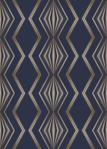Carta da parati Sfondo blu scuro con rombi geometrici e zigzag, Parati astratta classici, a00974v2 : Uwalls.it
