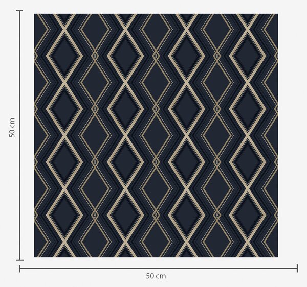 Carta da parati Rete a rombi blu scuro con sottili linee chiare, Parati astratta classici, a00975 : Uwalls.it