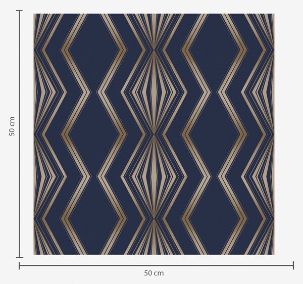 Carta da parati Sfondo blu scuro con rombi geometrici e zigzag, Parati astratta classici, a00974v2 : Uwalls.it