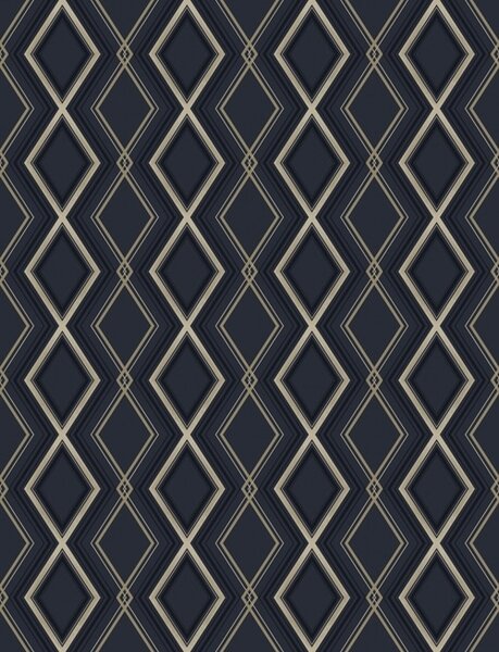 Carta da parati Rete a rombi blu scuro con sottili linee chiare, Parati astratta classici, a00975 : Uwalls.it