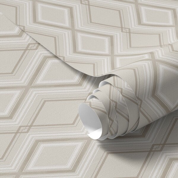 Carta da parati Sfondo beige chiaro con griglia a rombi multistrato, Parati astratta classici, a00975v2 : Uwalls.it
