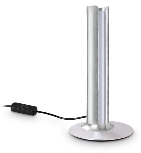Lampada Da Tavolo DORICA LED 8W Luce Calda Acciaio Dimmerabile Ideal Lux