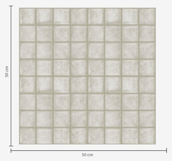Carta da parati Imitazione di piastrelle quadrate in una delicata palette di grigio-verde, Parati astratta classici, a00988 : Uwalls.it