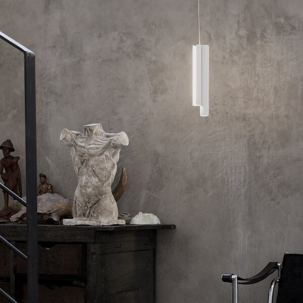 Lampada a Sospensione Dorica Led 35W Luce Calda Nero Altezza Regolabile Ideal Lux