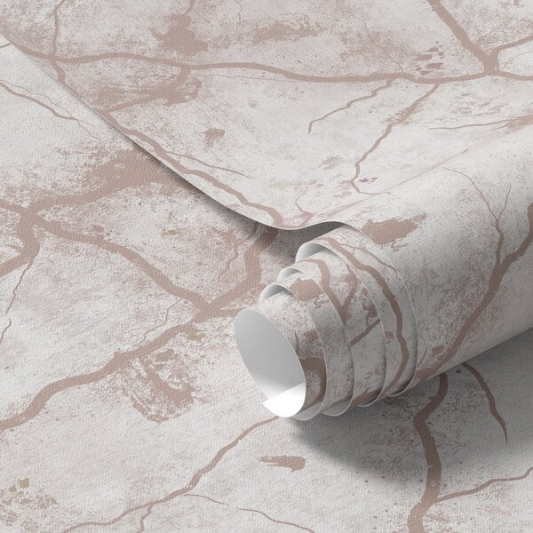 Carta da parati Calcestruzzo leggero con una trama di crepe e macchie rosa, Parati astratta classici, a00987 : Uwalls.it