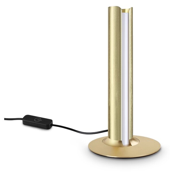 Lampada Da Tavolo Dorica LED 8W Luce Calda Ottone Dimmerabile Ideal Lux