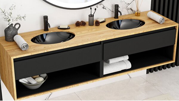 Lavabo sottopiano Rea Nel Black