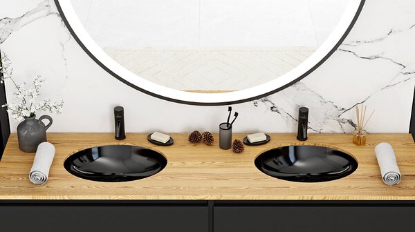 Lavabo sottopiano Rea Nel Black