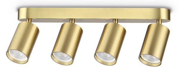Plafoniera Dynamite 4 Luci GU10 Ottone Dimmerabile Metallo Ideal Lux
