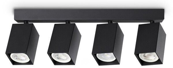 Plafoniera Collezione DYNAMITE 4 luci GU10 Nero con dimmer esterno Ideal Lux