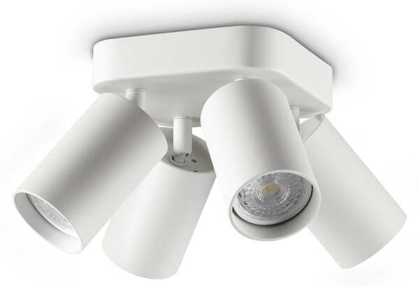 Plafoniera Collezione DYNAMITE 4 Luci Gu10 Dimmerabile Bianca Ideal Lux