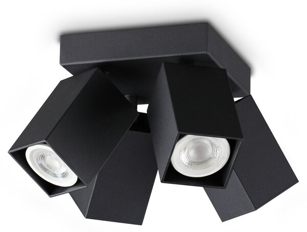 Plafoniera DYNAMITE 4 Luci GU10 Nero Dimmerabile Metallo/Alluminio Ideal Lux