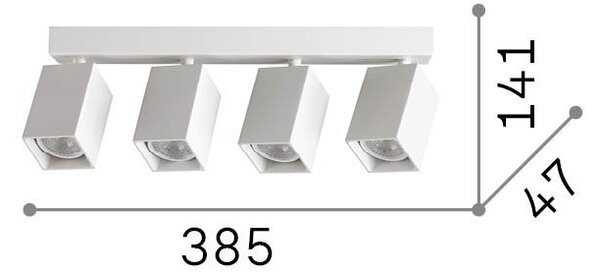 Plafoniera Collezione DYNAMITE 4 Luci GU10 Bianco Dimmerabile Ideal Lux