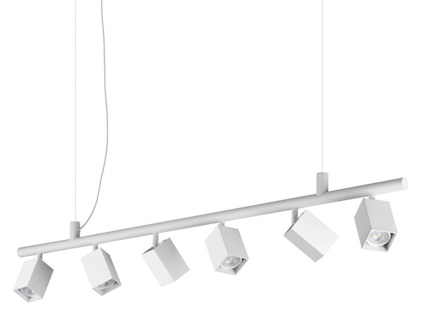 Lampada A Sospensione Collezione DYNAMITE 6 Luci GU10 Bianca Altezza Regolabile Ideal Lux