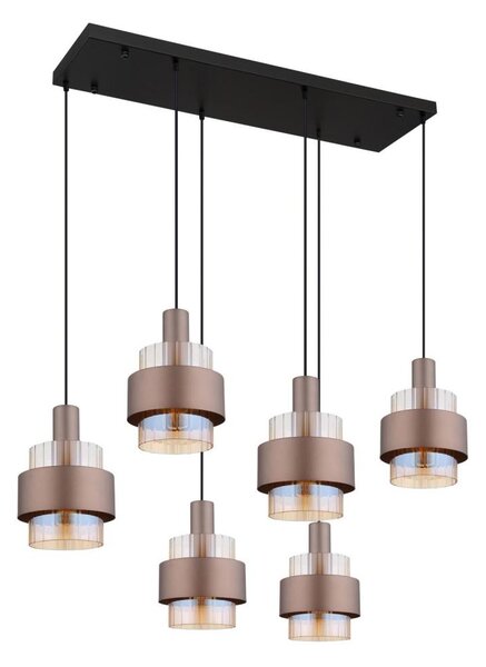 Globo 15560-6HA - Lampadario sospeso su cavo MILLEY 6xE27/60W/230V