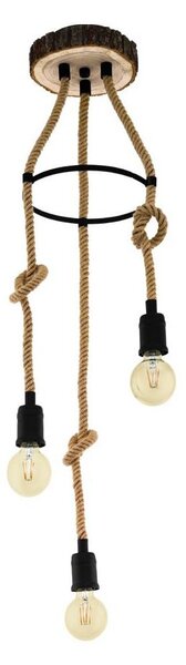 Eglo 43423 - Lampadario su corda RAMPSIDE 3xE27/40W/230V