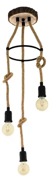 Eglo 43423 - Lampadario su corda RAMPSIDE 3xE27/40W/230V