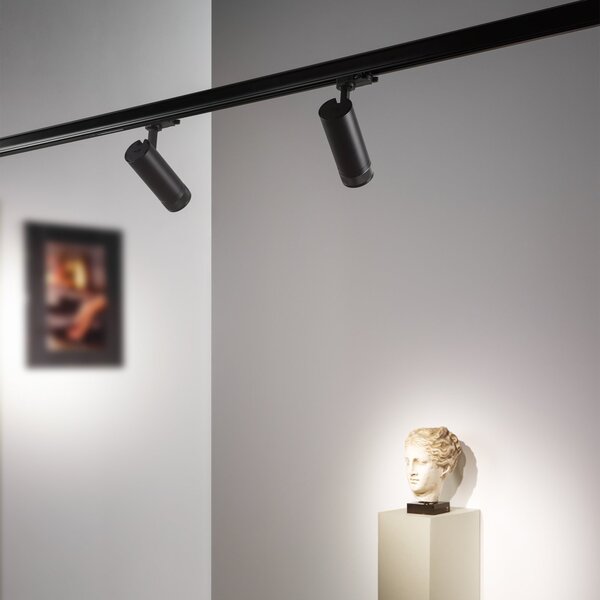 Faretto Su Binario EOS LED 25W Luce Calda 3000K Nero Ideal Lux