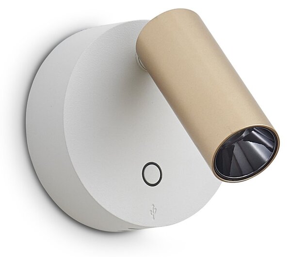Applique Collezione ELF LED 3W Luce Calda Bianco/Oro Dimmerabile Ideal Lux