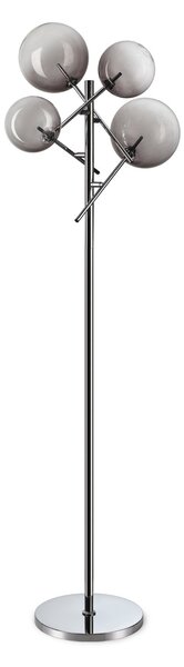 Lampada Da Terra Equinoxe 4 Luci G4 Cromo Con Dimmer Esterno Ideal Lux