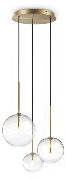 Lampadario Equinoxe 3 Luci G4 Ottone Altezza Regolabile Ideal Lux
