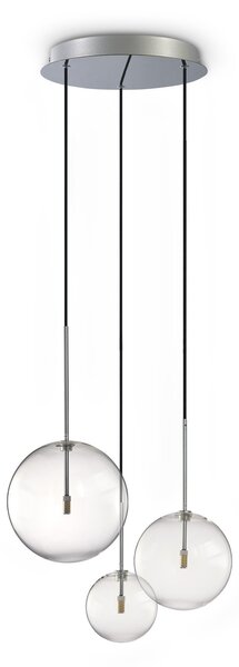Lampada A Sospensione Equinoxe 3 Luci G4 Cromo Dimmerabile Ideal Lux