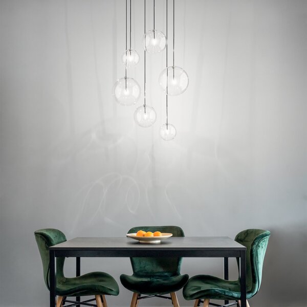Lampadario Collezione EQUINOXE 6 Luci G4 Cromo Dimmerabile Ideal Lux