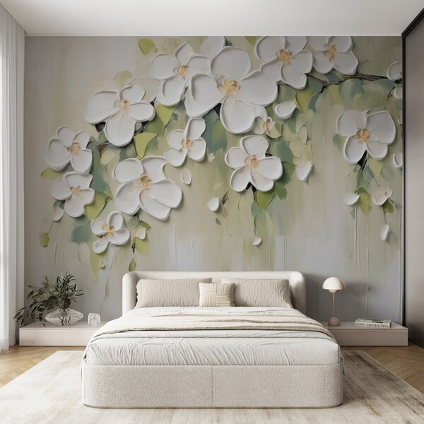 Carta da parati Un ramo con fiori, Carta da parati 3D, Carta da parati Fiori 3D, w04978 : Uwalls.it