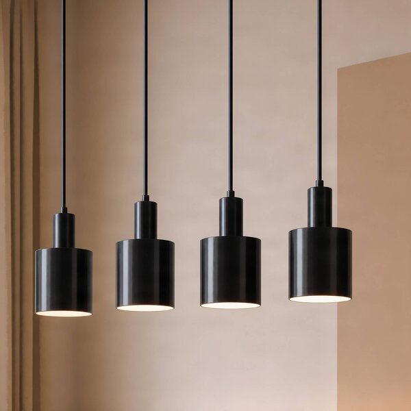 Lampada a sospensione Ovelia Lindby, dimmerabile, Nero, Soggiorno / Sala da pranzo, Metallo, Moderno, Lampada a sospensione
