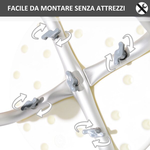 HomCom Sgabello bagno, Sgabello doccia regolabile in altezza Sgabello antiscivolo, bianco|Aosom