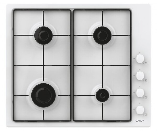 Candy CHW 6 LWW Serie Laterali Piano Cottura 4 Fuochi a Gas 60 cm colore Bianco