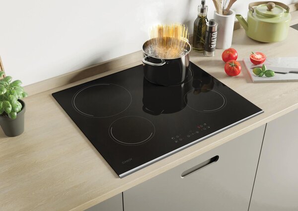 Candy CH 64 XB Piano Cottura Elettrico 4 Fuochi 60 cm Vetroceramica colore Nero