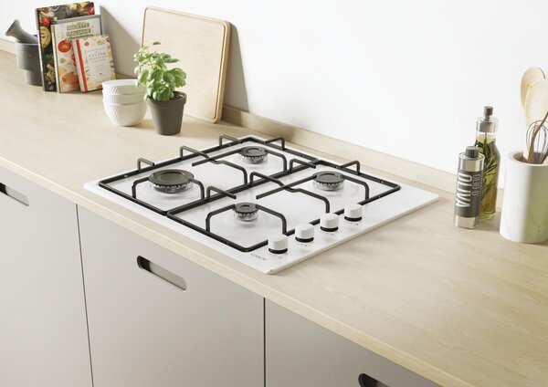 Candy CHW 6 LWW Serie Laterali Piano Cottura 4 Fuochi a Gas 60 cm colore Bianco