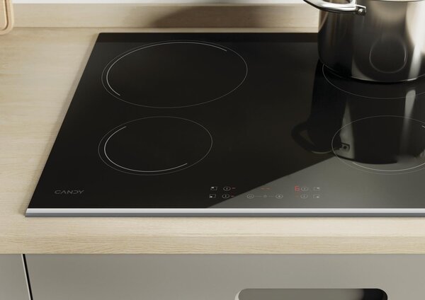 Candy CH 64 XB Piano Cottura Elettrico 4 Fuochi 60 cm Vetroceramica colore Nero