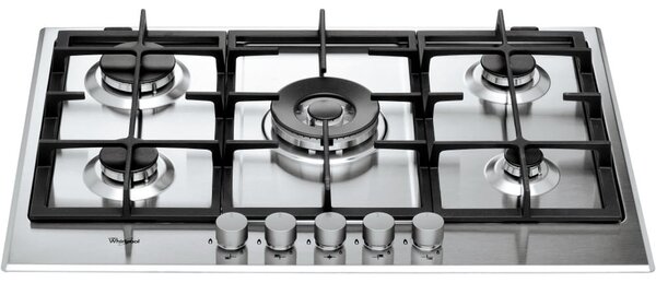 Whirlpool GMA 7522/IX Serie Ambient Piano Cottura 5 Fuochi a Gas 75 cm (1 Bruciatore Doppia Corona) colore Inox