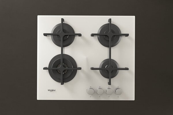 Whirlpool GOA 6423/WH Serie Ambient Piano Cottura 4 Fuochi a Gas 60 cm (1 Bruciatore Doppia Corona) colore Bianco