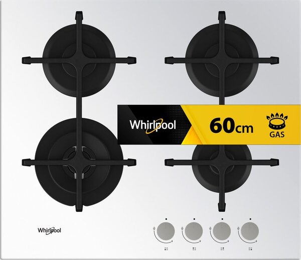 Whirlpool GOA 6423/WH Serie Ambient Piano Cottura 4 Fuochi a Gas 60 cm (1 Bruciatore Doppia Corona) colore Bianco