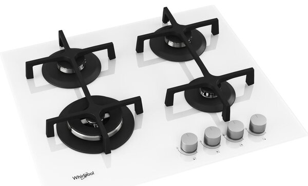 Whirlpool GOA 6423/WH Serie Ambient Piano Cottura 4 Fuochi a Gas 60 cm (1 Bruciatore Doppia Corona) colore Bianco