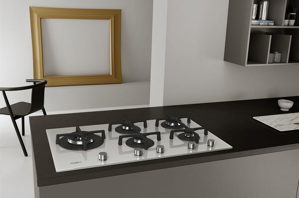 Whirlpool GOA 9523/WH Serie Ambient Piano Cottura 5 Fuochi a Gas 90 cm (1 Bruciatore Doppia Corona) colore Bianco